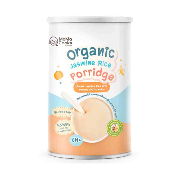 Mama Cooks Organic Baby Porridge Brown Jasmine Rice with Banana & Pumpkin 180g
