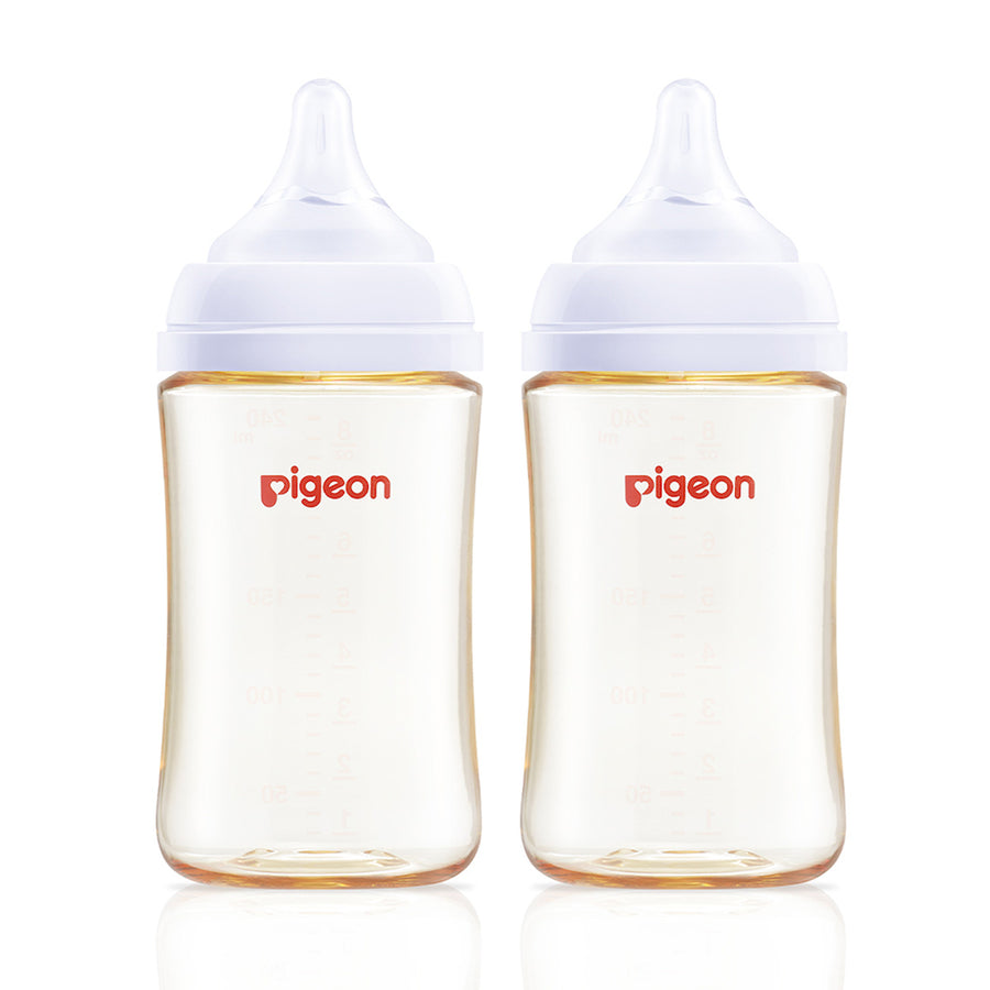 Pigeon SofTouch Wide Neck PPSU Nursing Bottle 240ml- Twin Pack