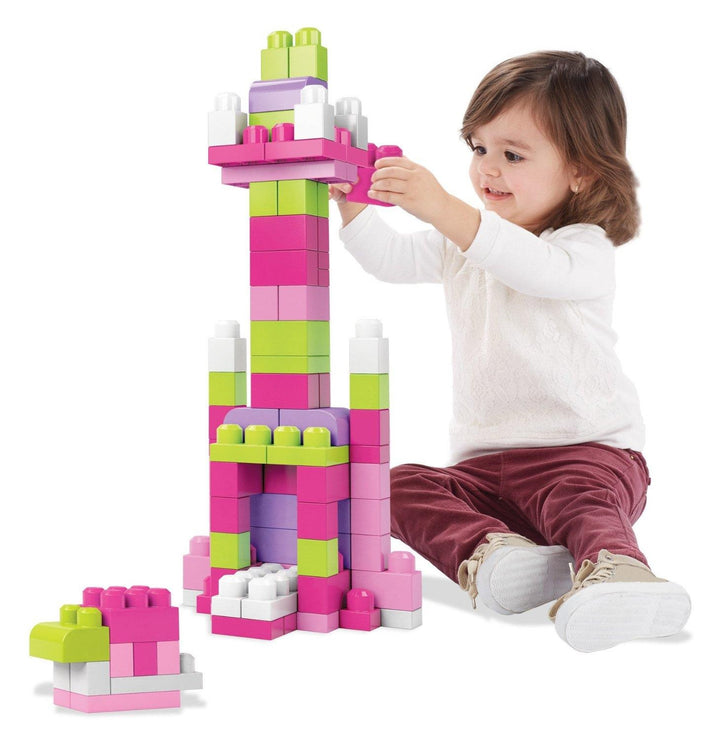 Fisher-Price Mega Bloks Big Building Bag 80 Pieces- Pink