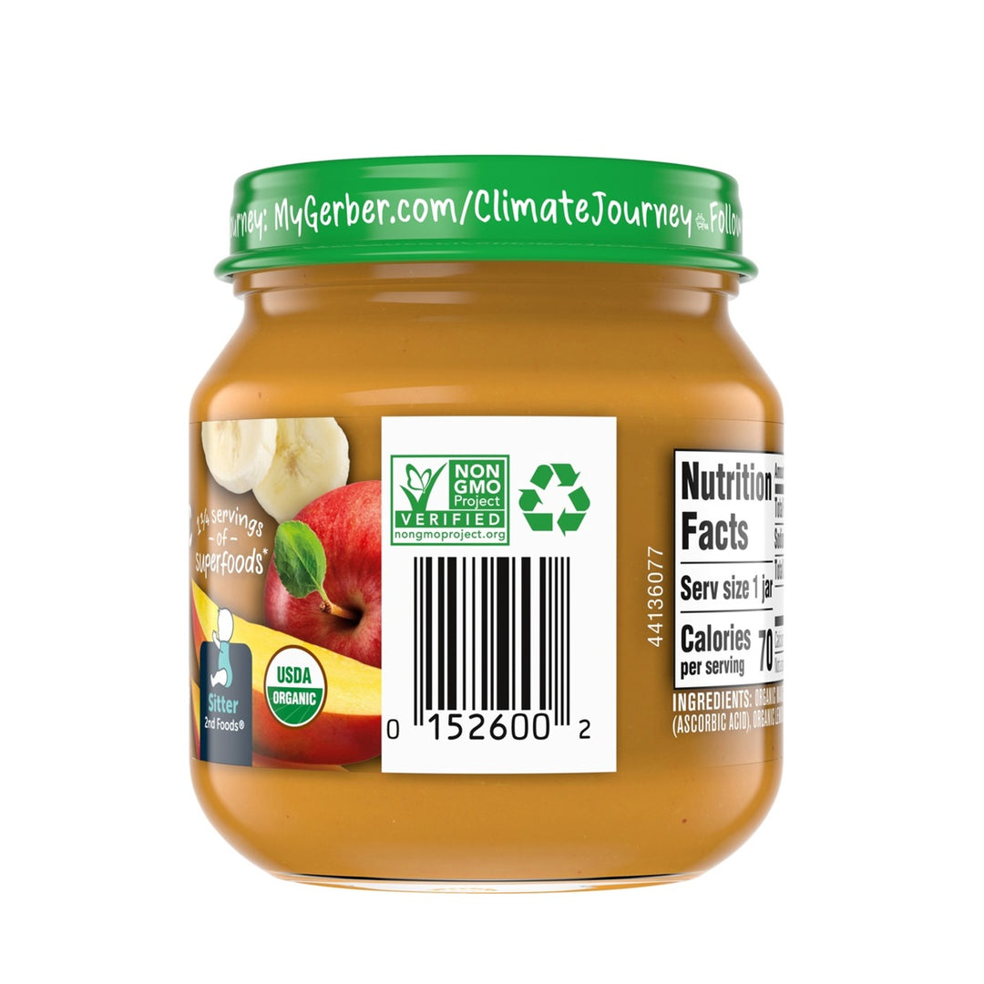 Gerber Organic 2nd Foods Mango Apple Banana Baby Food, 4 oz Glass Jar