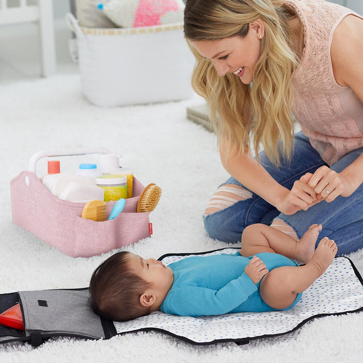 Skip Hop Nursery Style Light Up Nappy Caddy- Pink Heather