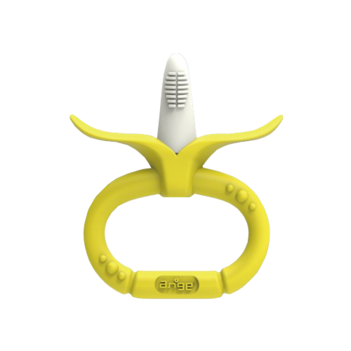 Ange Monkey Banana Baby Teether - Toothbrush with Clip