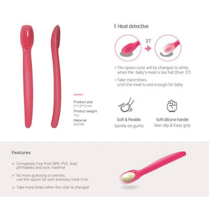 Ange Heat Sensitive Silicone Spoon (2 Pack with Case) - image 3 - Happikiddo.com