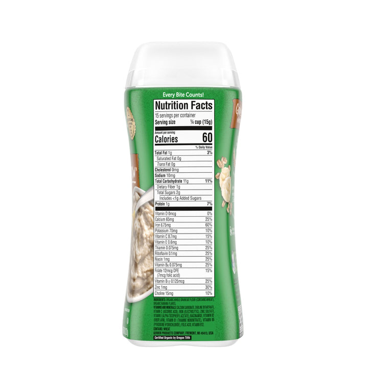 Gerber Organic Oatmeal Cereal Banana 8oz