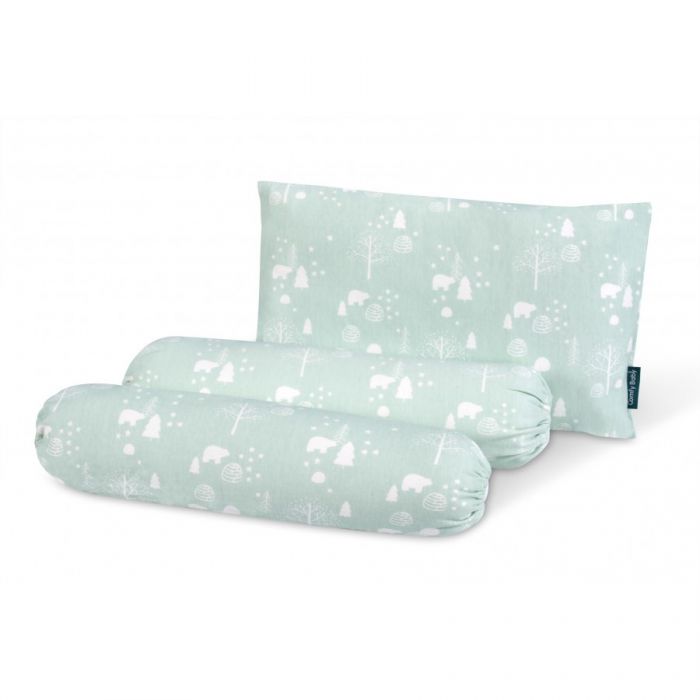 Comfy Living Bolster & Pillow Set (L)- Green Bear