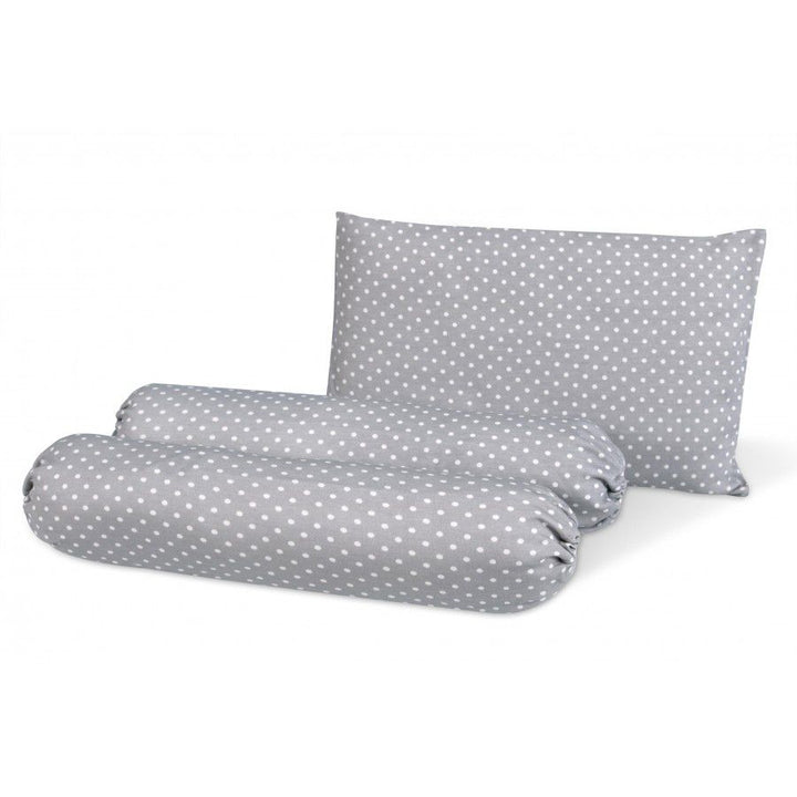 Comfy Living Bolster & Pillow Set (L)- Grey Dot