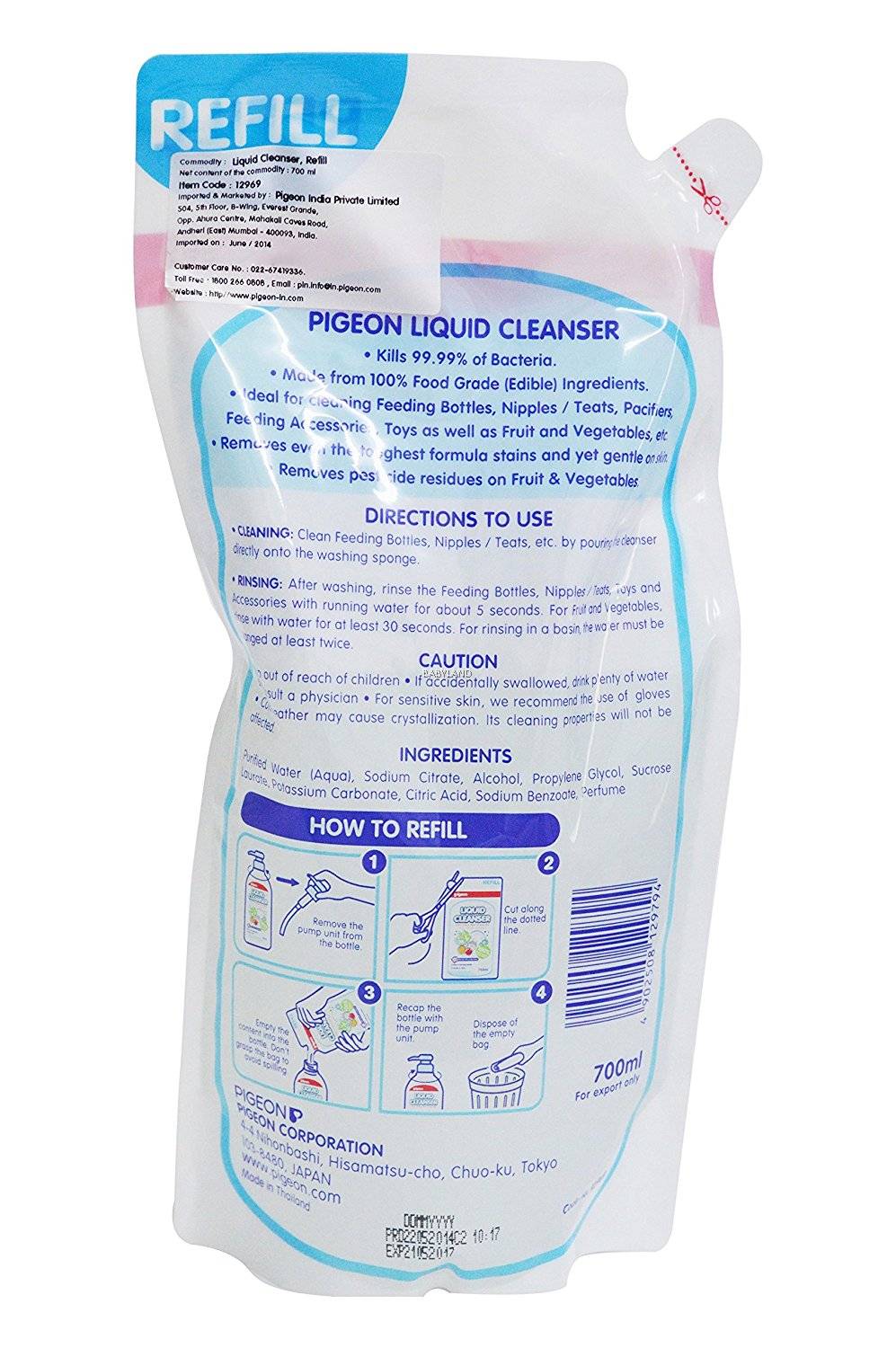 Pigeon Liquid Cleanser Refill 650ml