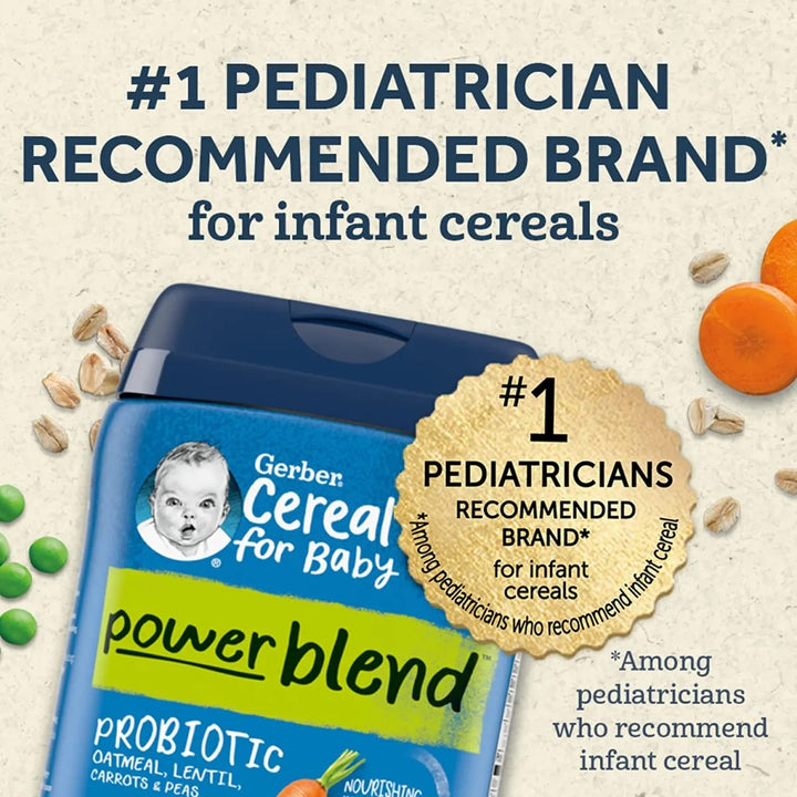 Gerber Probiotic Oatmeal, Lentil, Carrots & Peas 227g