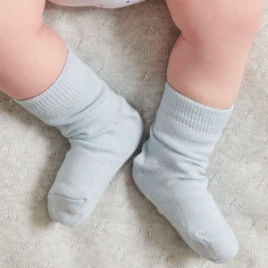 Purebaby Organic Cotton Socks 3 Pack- Blue