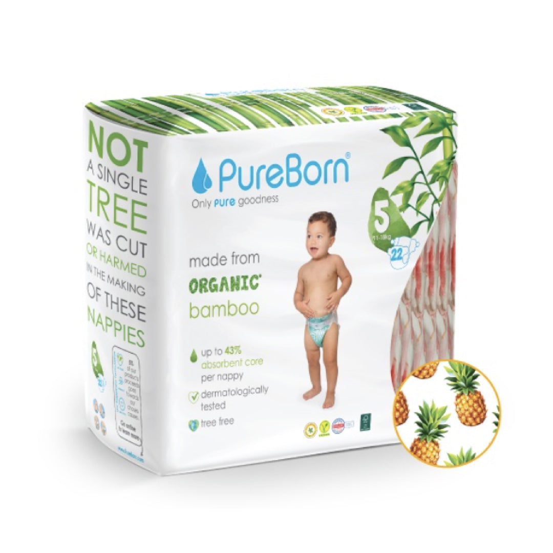 PureBorn Organic Tape Diaper (Single Pack) Assorted Design