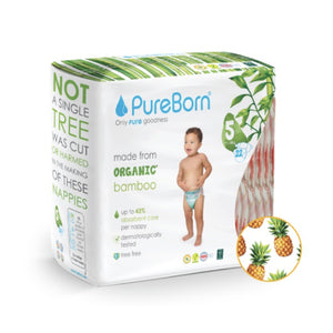 PureBorn Organic Tape Diaper (Single Pack) Assorted Design