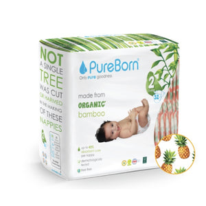 PureBorn Organic Tape Diaper (Single Pack) Assorted Design