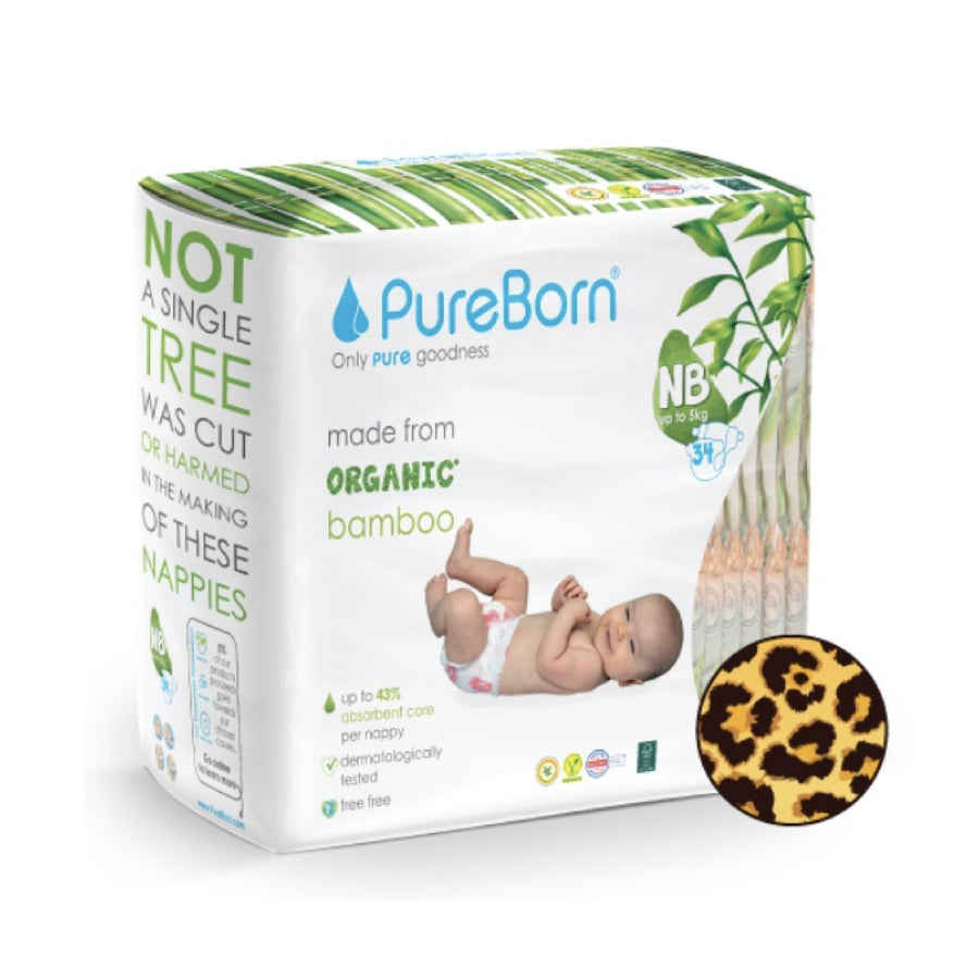 PureBorn Organic Tape Diaper (Single Pack) Assorted Design