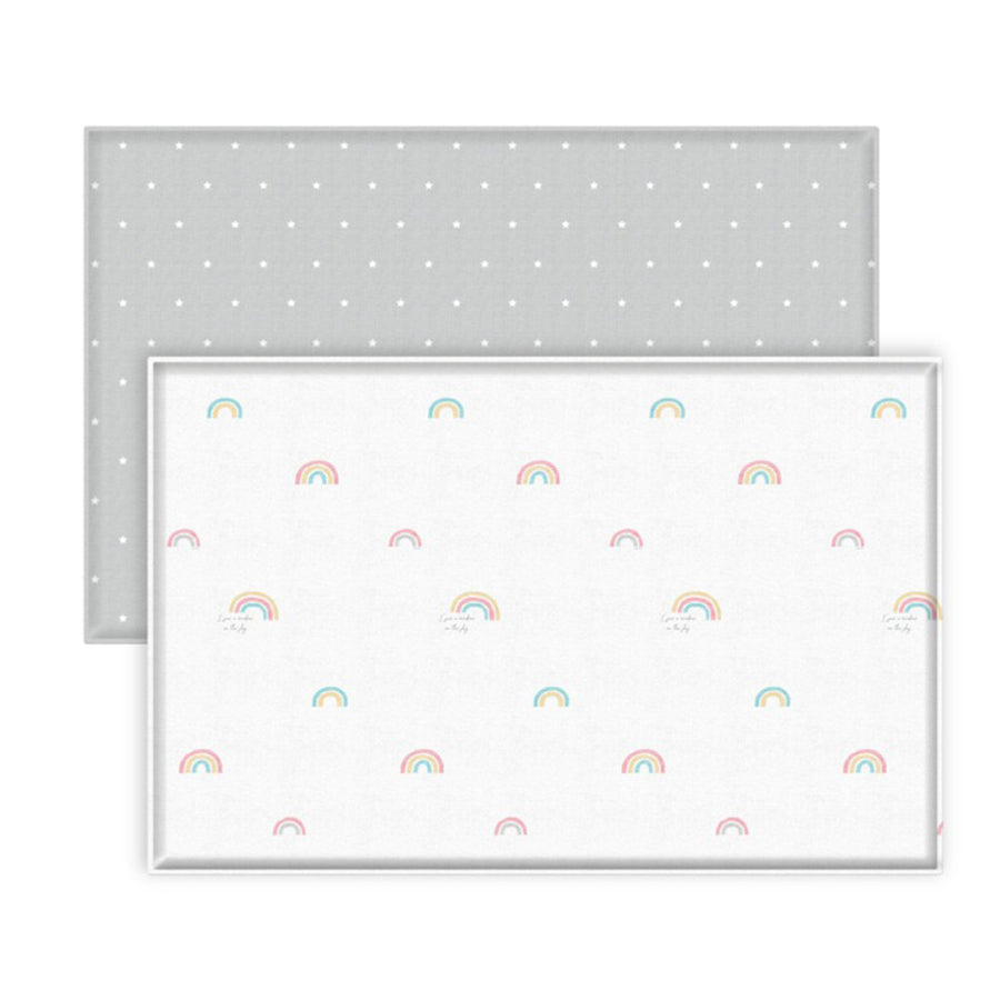 Parklon Air Bubble Up Play Mat - Rainbow Dream / Little Star Light Grey - Happikiddo.com