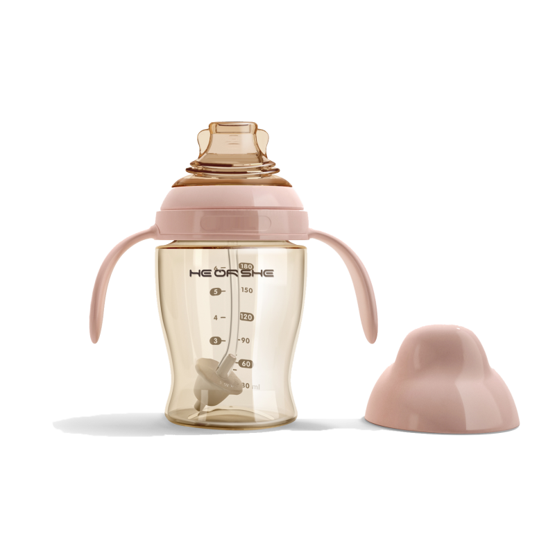 HE OR SHE Dental Care Antibacterial Sippy Cup 6oz/ 180ml (6m+)- Pink