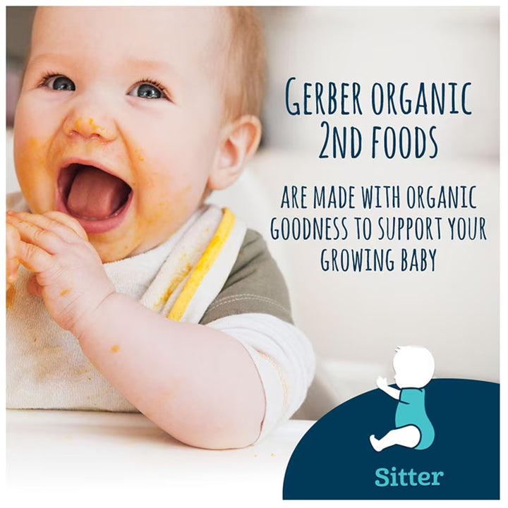 Gerber Organic 2nd Foods Sweet Potato Apple Carrot Cinnamon Baby Food, 4 oz Glass Jar