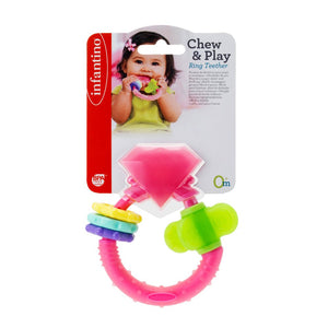 Infantino Chew & Play Ring Teether- Pink (F306832)