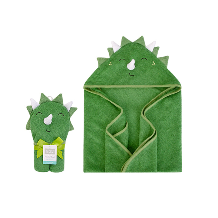 Hudson Baby Animal Hooded Towel- Green Dino