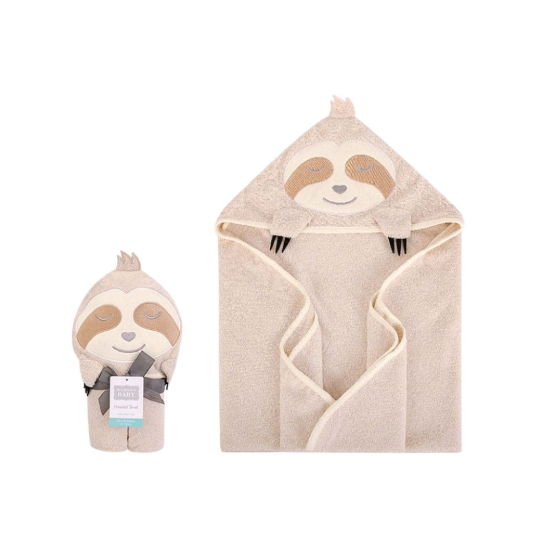 Hudson Baby Animal Hooded Towel- Sloth
