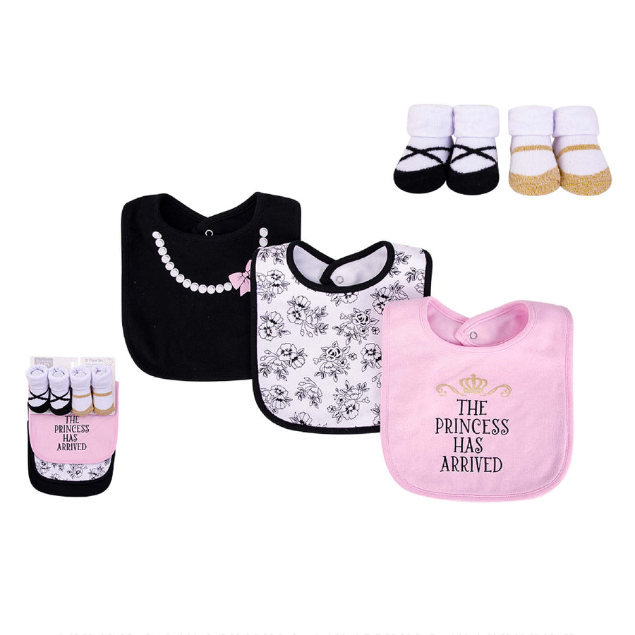 Hudson Baby Bib & Socks Set- Princess